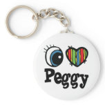 I Heart (Love) Peggy Keychain