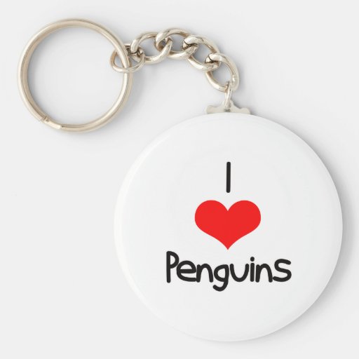 I Heart (Love) Penguins Keychains
