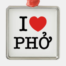 I Heart (Love) Phở Christmas Ornament