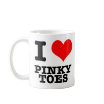 I HEART (LOVE) PINKY TOES mugs
