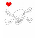 I Heart (Love) Pirates Dark T Shirt