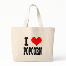 I HEART (LOVE) POPCORN TOTE BAGS