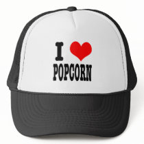I HEART (LOVE) POPCORN TRUCKER HATS