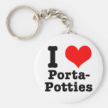 I HEART (LOVE) porta potties Keychains