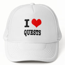 I HEART (LOVE) QUESTS TRUCKER HATS