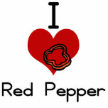I heart-love red pepper photo cut out