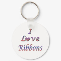I Heart (Love) Ribbons keychains