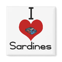 I heart-love sardines refrigerator magnets