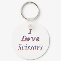 I Heart (Love) Scissors keychains