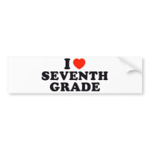 I Heart / Love Seventh Grade Bumper Stickers