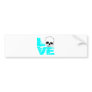 I heart love skull bumper sticker