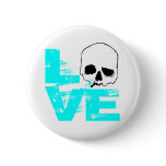 I heart love skull buttons