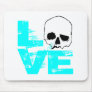 I heart love skull mouse pads