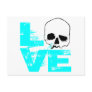 I heart love skull post cards