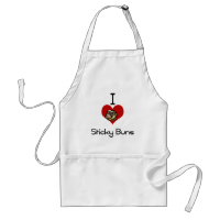 I heart-love sticky buns apron