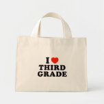 I Heart / Love Third Grade Canvas Bags