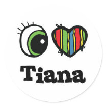 I Heart (Love) Tiana stickers by eyeheartnames I Heart (Love) Tiana stickers