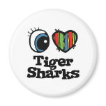 I Heart (Love) Tiger Sharks Refrigerator Magnet