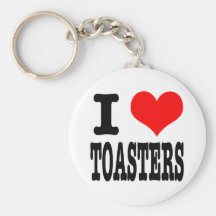I HEART (LOVE) TOASTERS KEY CHAIN