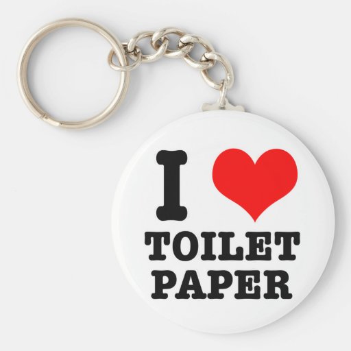 I HEART (LOVE) toilet paper Keychain Zazzle