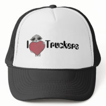 I Heart Love Trucker Alien hats
