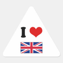 I Heart Love UK British Union Jack Flag Stickers