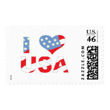 I (heart) love USA Postage Stamp