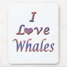 I Heart (Love) Whales Mouse Mats
