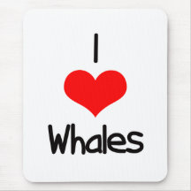 I Heart (Love) Whales Mouse Mats