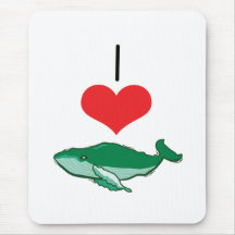I Heart (Love) Whales Mouse Mats