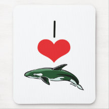 I Heart (Love) Whales Mouse Pad