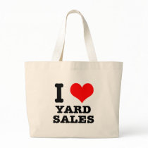 I HEART (LOVE) YARD SALES CANVAS BAG