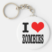 I HEART (LOVE) ZOMBIES KEY CHAINS