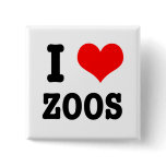 I HEART (LOVE) zoos Button