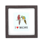 I "Heart Macaws Premium Jewelry Boxes