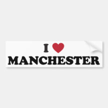 I Heart Manchester England Bumper Sticker