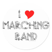 I Heart Marching Band stickers