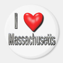 I Heart Massachusetts Fridge Magnets