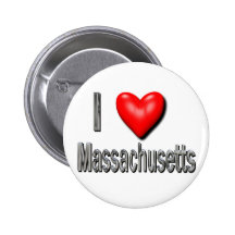 I Heart Massachusetts Pinback Button