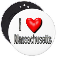 I Heart Massachusetts Pinback Button
