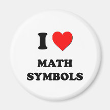 I Heart Math Symbols Fridge Magnet