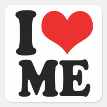 I Heart Me Square Stickers