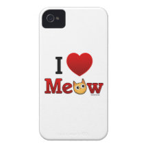 "I Heart Meow" "I Heart Cats" Cat iPhone Case Case-Mate iPhone 4 Cases