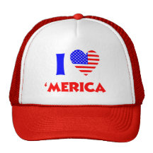 I heart merica mesh hat