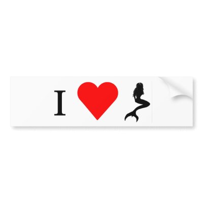 I Heart Mermaids Bumper Sticker by creativesam