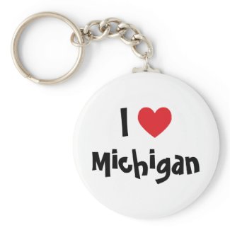 I Heart Michigan keychain