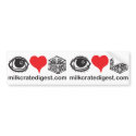 I Heart Milkcrates (double) bumper stickers