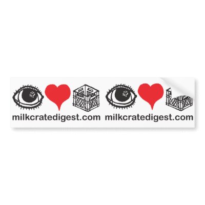 I Heart Milkcrates (double) Bumper Sticker by milkcratedigest