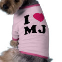 I Heart MJ Pet T-Shirt pet clothing by smadesh I Heart MJ Pet T-Shirt pet clothing