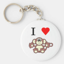 i heart monkey key chain